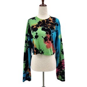 Cotton Citizen Womens XS Top Bandier X Long Sleeve Cropped Tie Dye T-Shirt